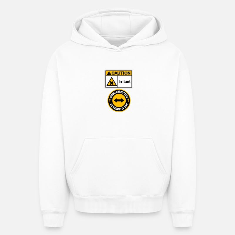 Irritant - Sweat à capuche unisexe oversize épais SPREAD - blanc