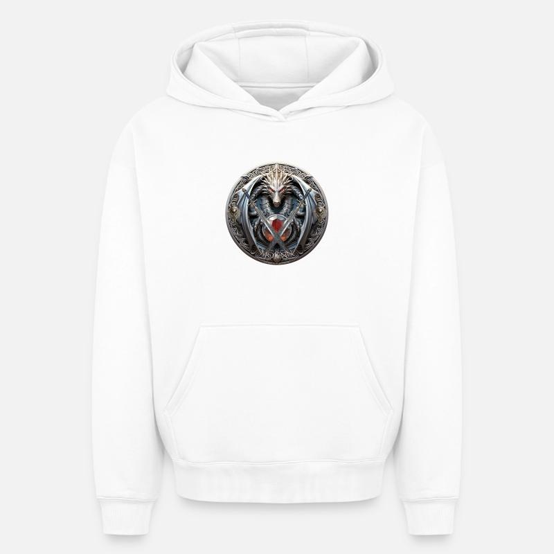Logo Celtic Mojenn - Sweat à capuche unisexe oversize épais SPREAD - blanc