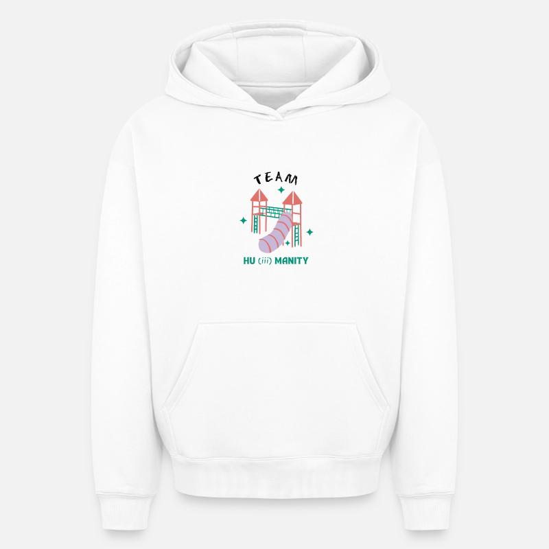 Humanité | Équipe Hu(iii)manity - Sweat à capuche unisexe oversize épais SPREAD - blanc
