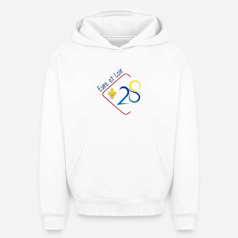 Eure et loir - Sweat à capuche unisexe oversize épais SPREAD - blanc