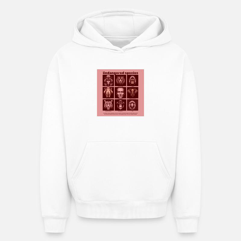 Espèce en danger - Sweat à capuche unisexe oversize épais SPREAD - blanc