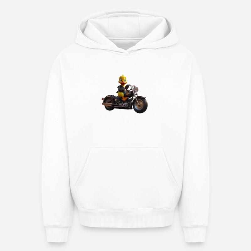 Bick Biker - Sweat à capuche unisexe oversize épais SPREAD - blanc