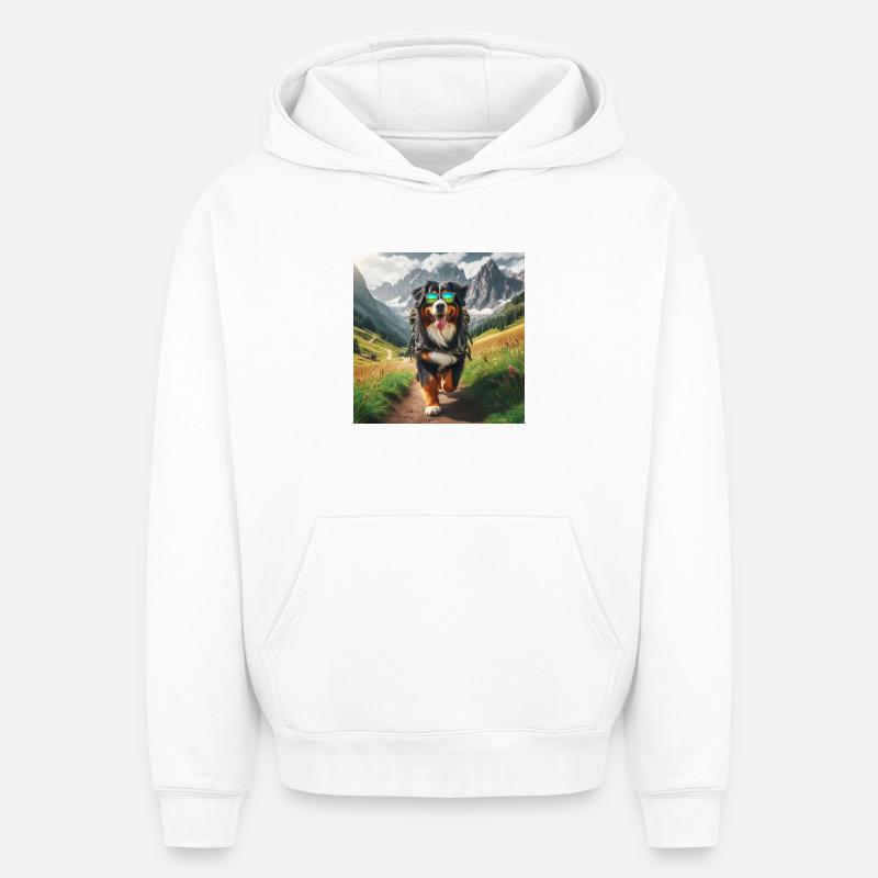 Bouvier bernois - Sweat à capuche unisexe oversize épais SPREAD - blanc