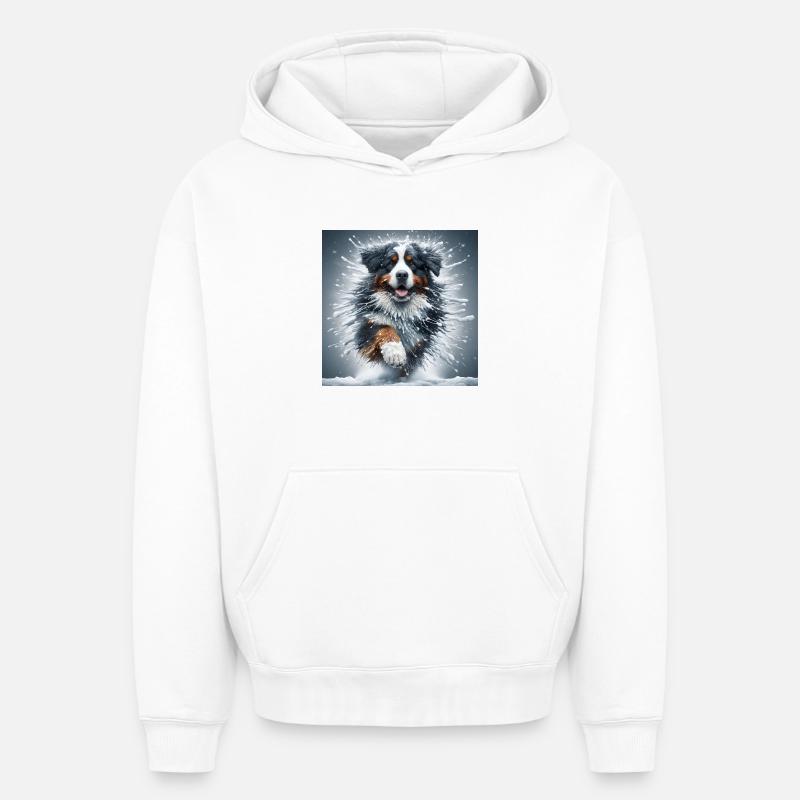 Bouvier bernois - Sweat à capuche unisexe oversize épais SPREAD - blanc