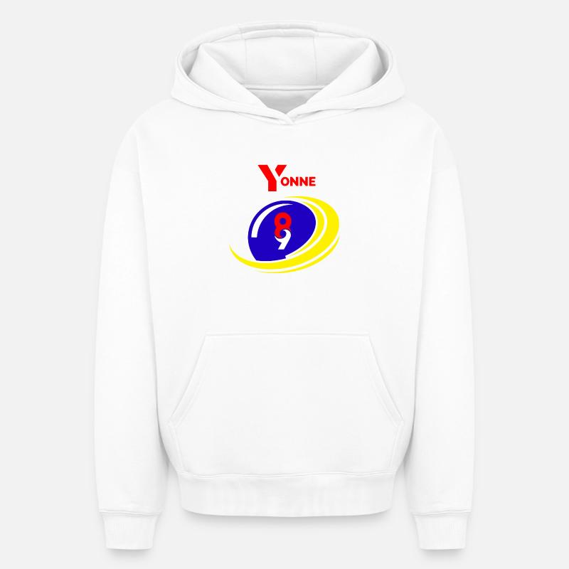 Yonne - Sweat à capuche unisexe oversize épais SPREAD - blanc