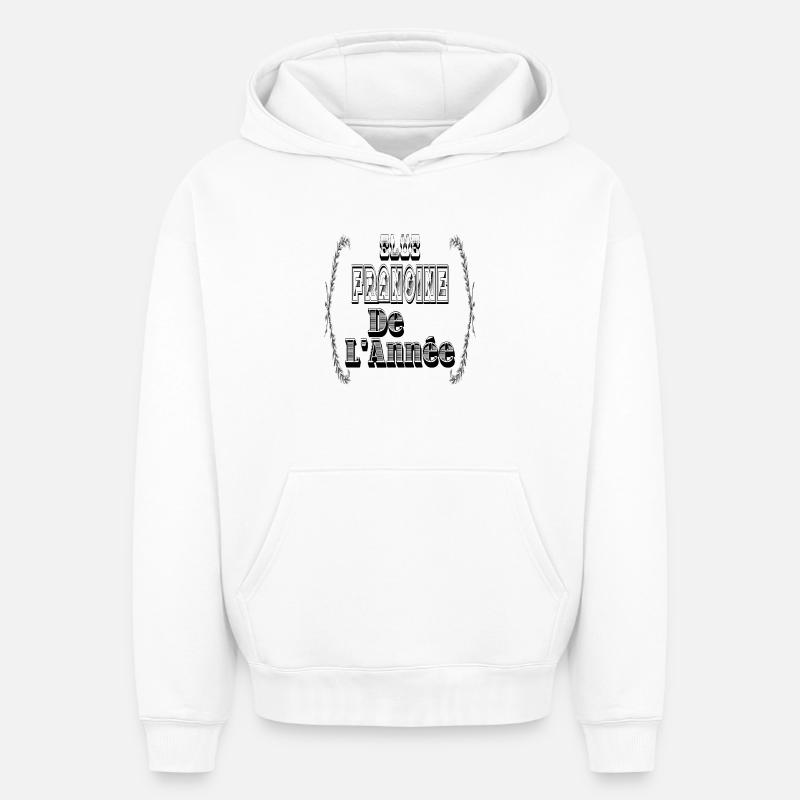 Elue Frangine Année Sœur - Sweat à capuche unisexe oversize épais SPREAD - blanc