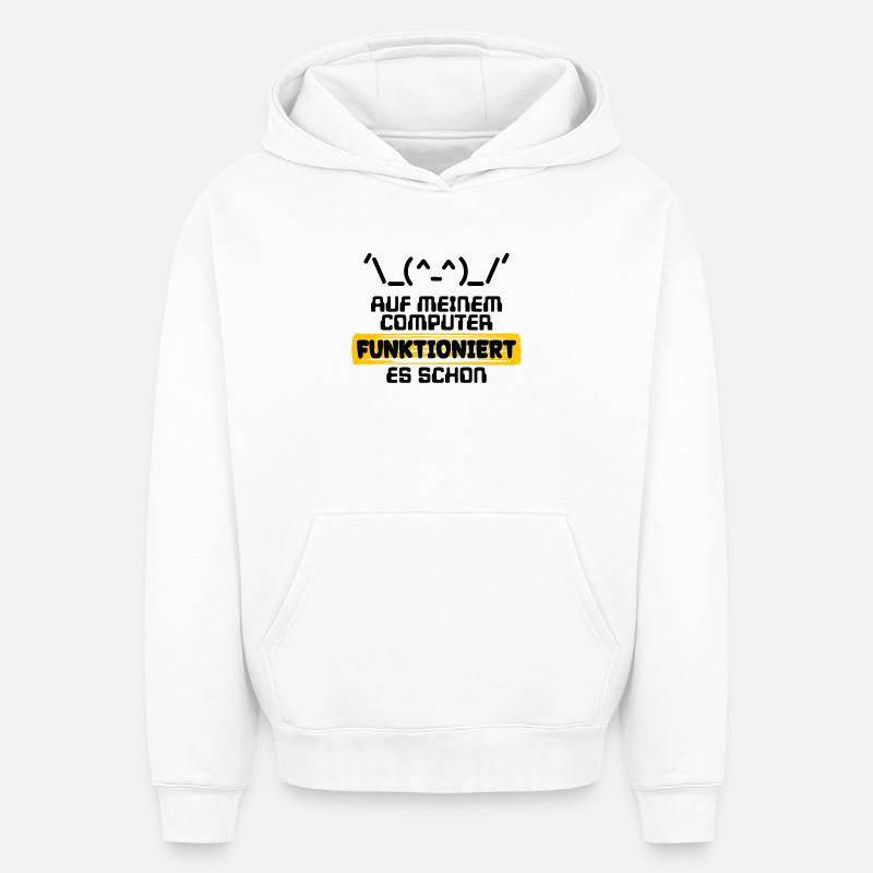 Developer Statement Code Scripting Programmer - Oversized Heavyweight Unisex Hoodie - white