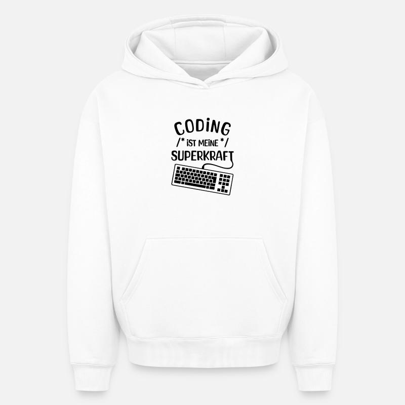 Computer Code Statement Developer Computergeek - Oversized Heavyweight Unisex Hoodie - white