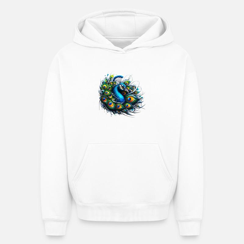 Paon - Sweat à capuche unisexe oversize épais SPREAD - blanc