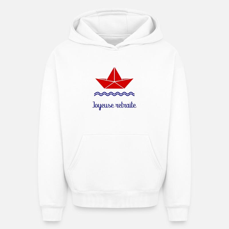 JOYEUSE RETRAITE - Sweat à capuche unisexe oversize épais SPREAD - blanc