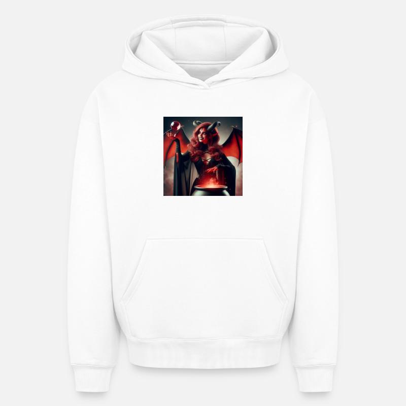 She-Devil - Oversized Heavyweight Unisex Hoodie - white