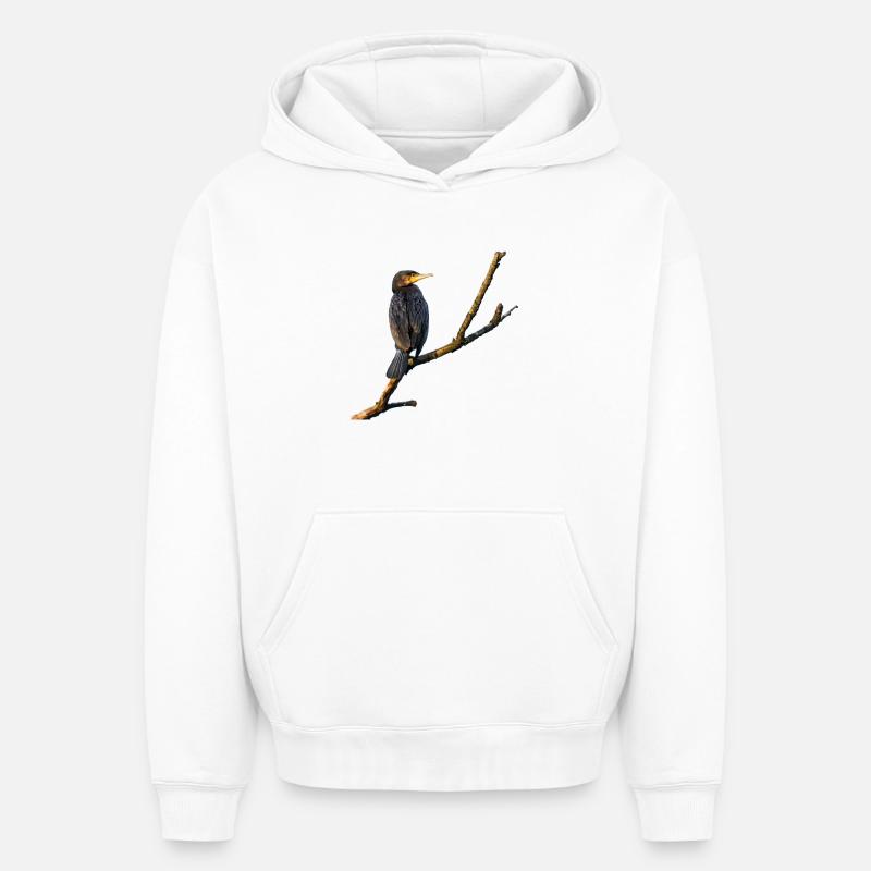 Cormoran - Sweat à capuche unisexe oversize épais SPREAD - blanc