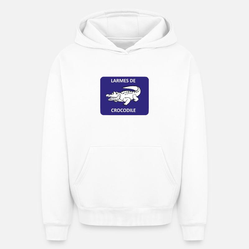 Larmes de crocodile - Sweat à capuche unisexe oversize épais SPREAD - blanc