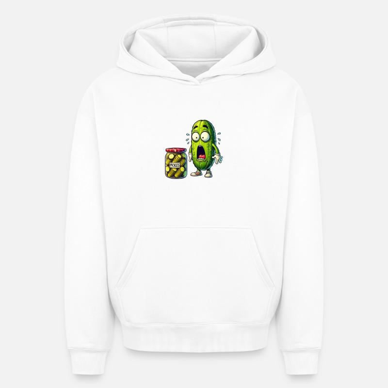 Motif de concombre amusant - Sweat à capuche unisexe oversize épais SPREAD - blanc