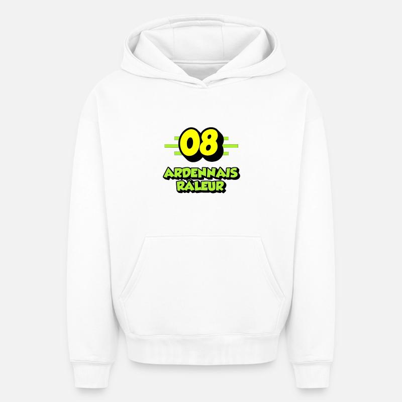 Ardennais râleur - Sweat à capuche unisexe oversize épais SPREAD - blanc
