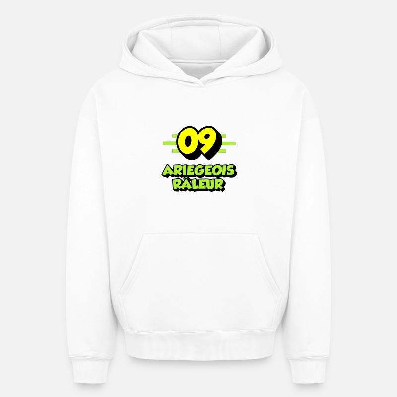 Ariégeois râleur - Sweat à capuche unisexe oversize épais SPREAD - blanc