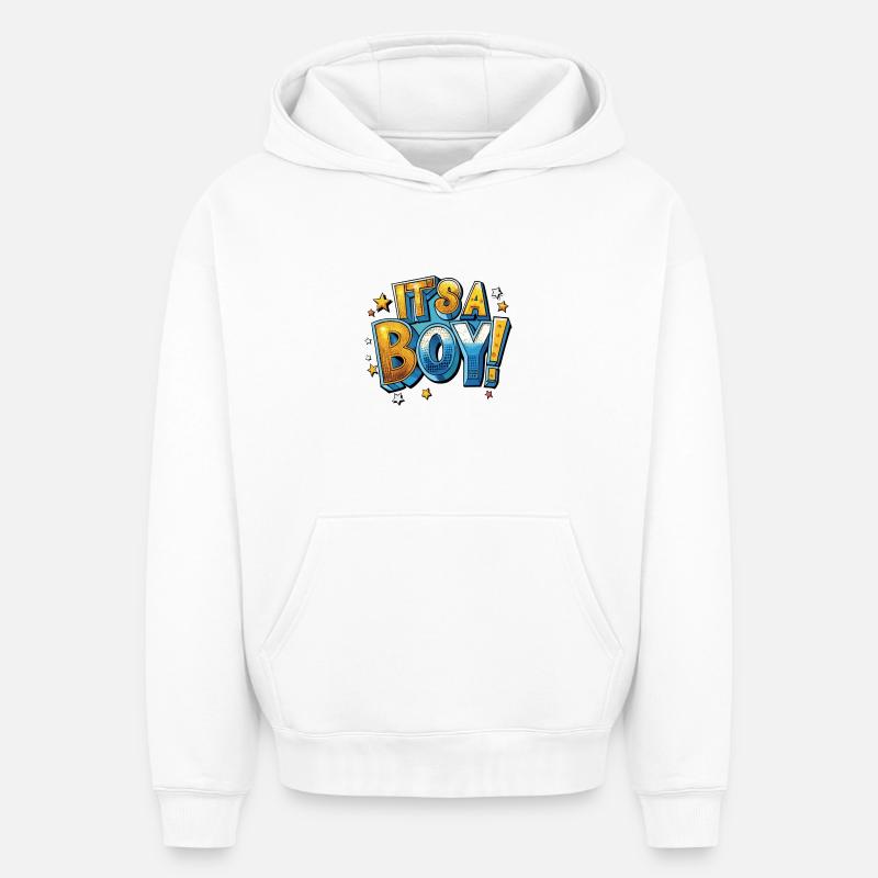 Es ist ein Junge Comic - Oversized Heavyweight Unisex Hoodie - Weiß