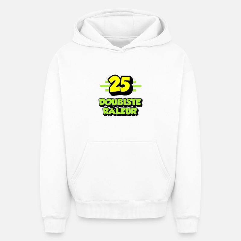 Doubiste râleur - Sweat à capuche unisexe oversize épais SPREAD - blanc