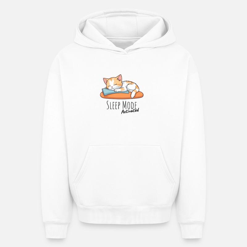 Mode veille activé - Sweat à capuche unisexe oversize épais SPREAD - blanc