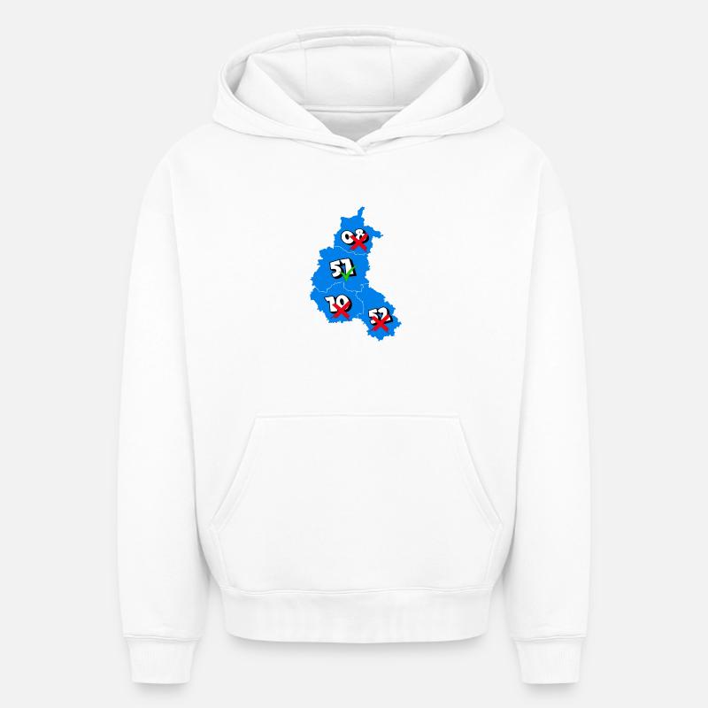 51 Marne - Sweat à capuche unisexe oversize épais SPREAD - blanc