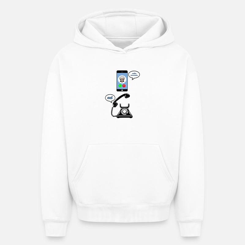 Allo mamie - Sweat à capuche unisexe oversize épais SPREAD - blanc