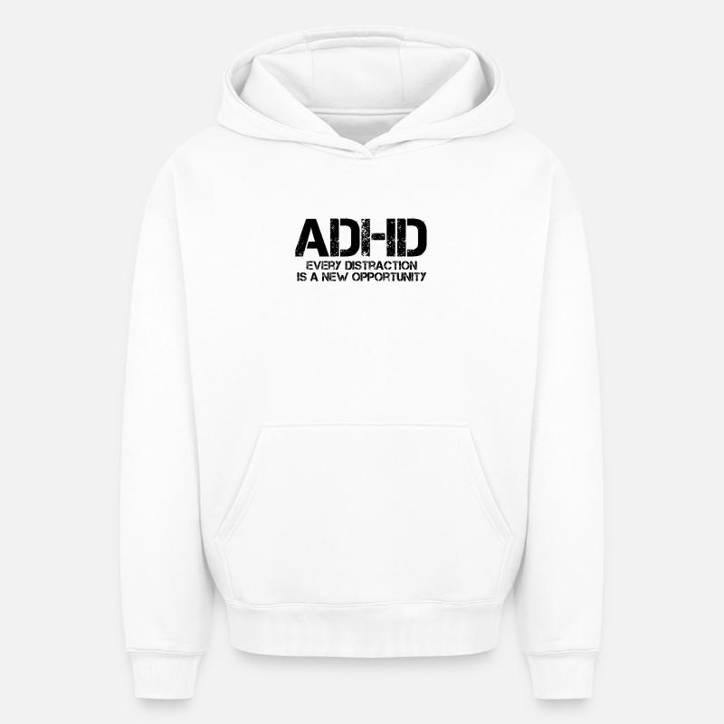 TDAH - Sweat à capuche unisexe oversize épais SPREAD - blanc