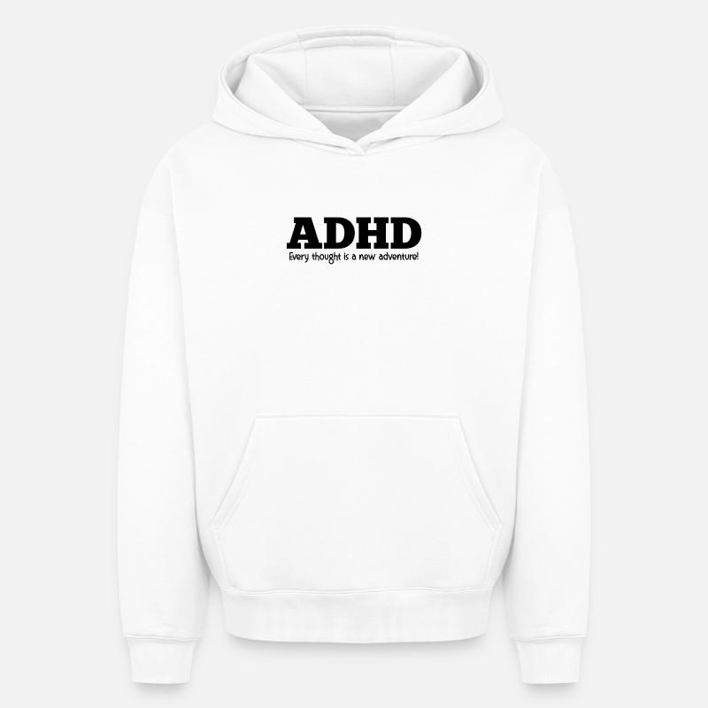 TDAH - Sweat à capuche unisexe oversize épais SPREAD - blanc