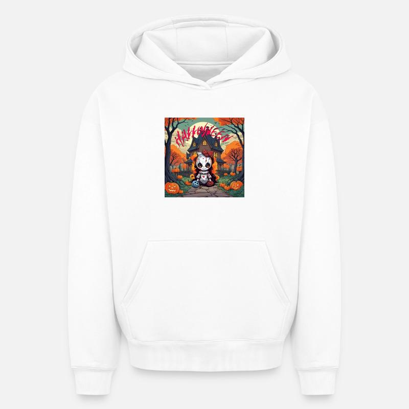 Halloween - Sweat à capuche unisexe oversize épais SPREAD - blanc