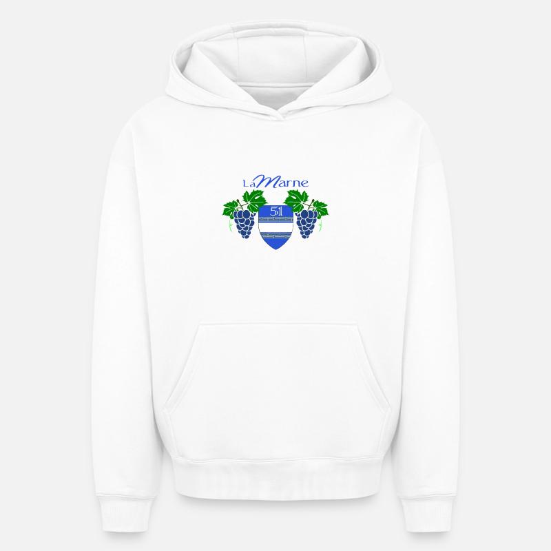 La Marne - Sweat à capuche unisexe oversize épais SPREAD - blanc