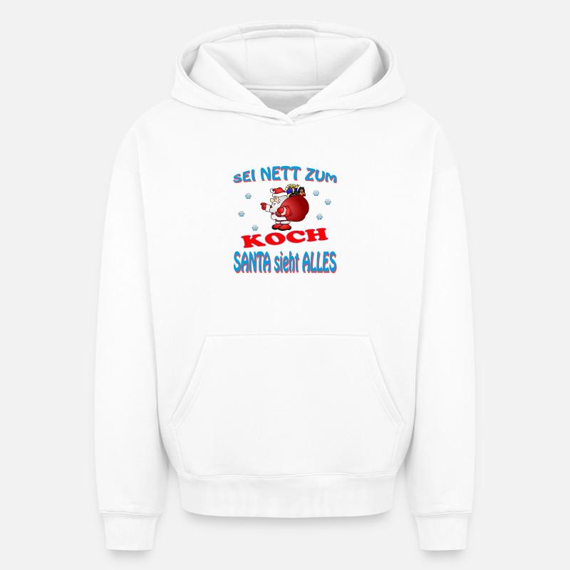SANTA KOCH - Sweat à capuche unisexe oversize épais SPREAD - blanc