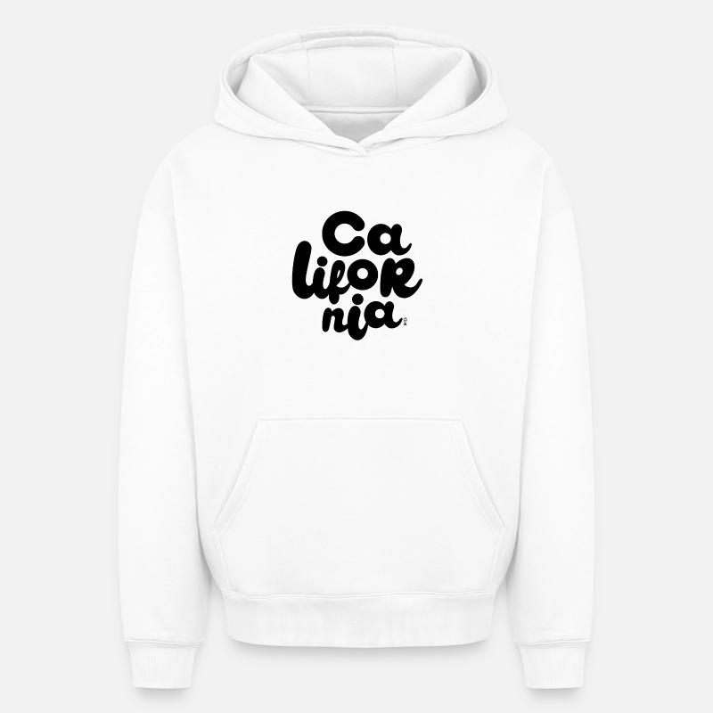 California - Sweat à capuche unisexe oversize épais SPREAD - blanc