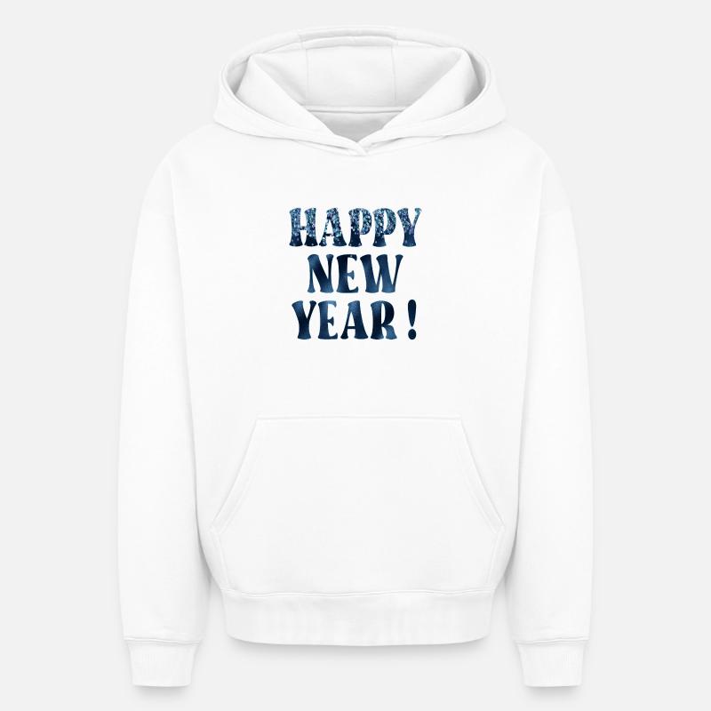 FÊTE DU NOUVEL AN - Sweat à capuche unisexe oversize épais SPREAD - blanc