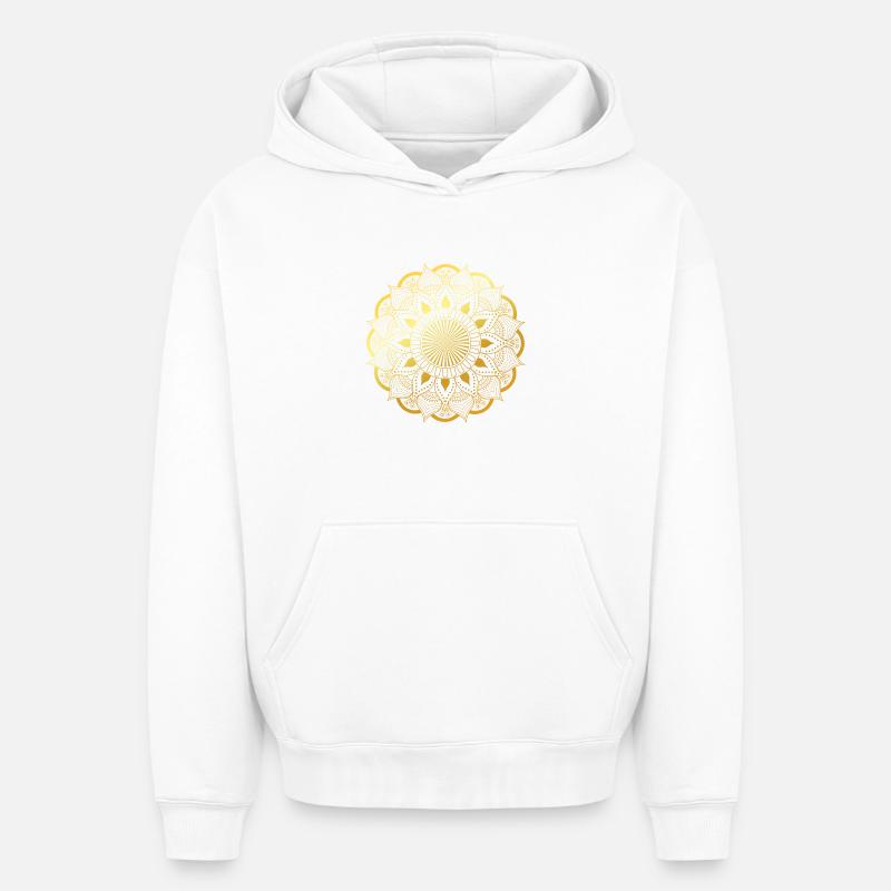 Mandala - Sweat à capuche unisexe oversize épais SPREAD - blanc