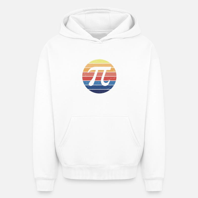 Math Pi Rétro - Sweat à capuche unisexe oversize épais SPREAD - blanc