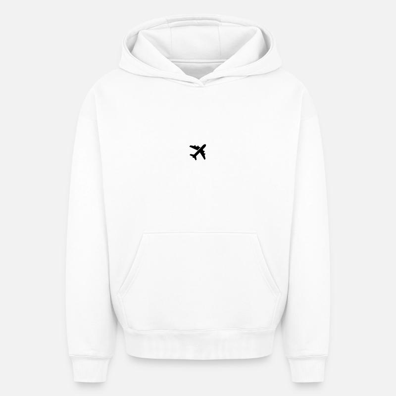 Avion3 - Sweat à capuche unisexe oversize épais SPREAD - blanc