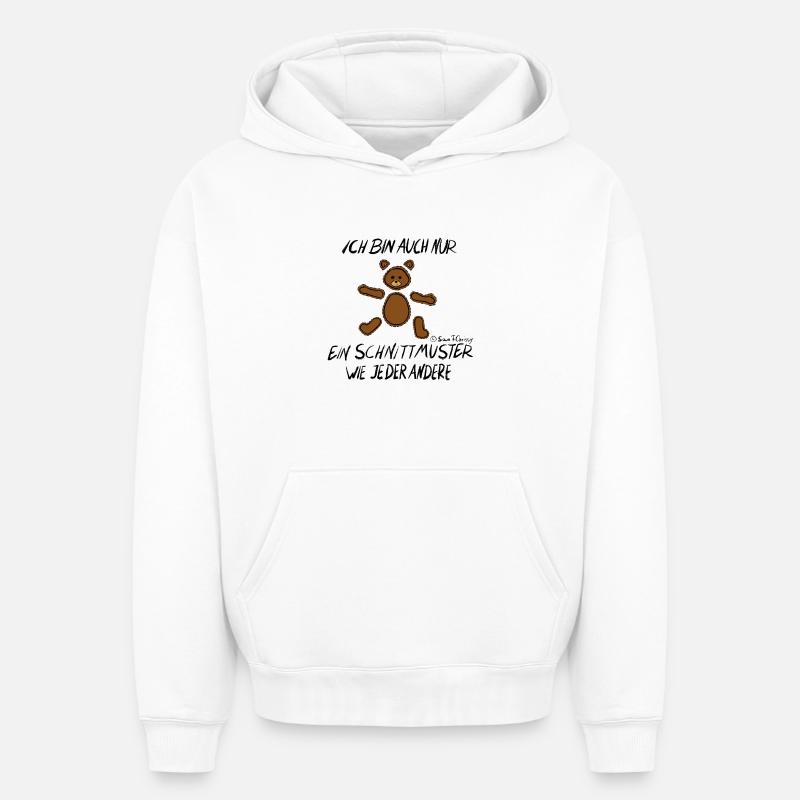 Modèle Ours - Sweat à capuche unisexe oversize épais SPREAD - blanc