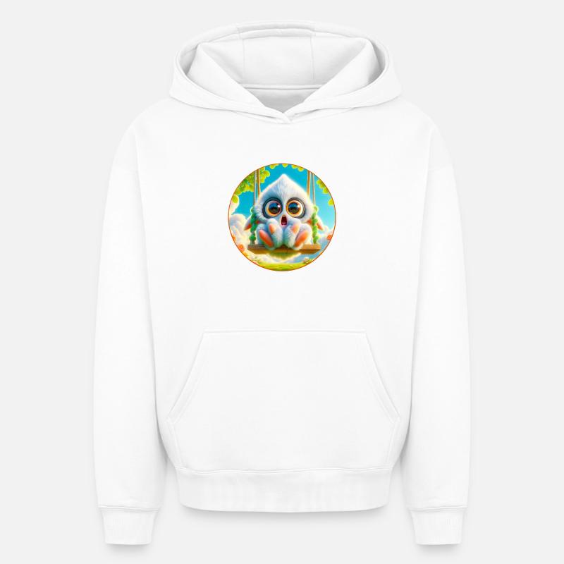 Mignon monstre câlin - Sweat à capuche unisexe oversize épais SPREAD - blanc