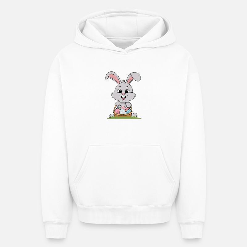 Lapin de Pâques - Sweat à capuche unisexe oversize épais SPREAD - blanc
