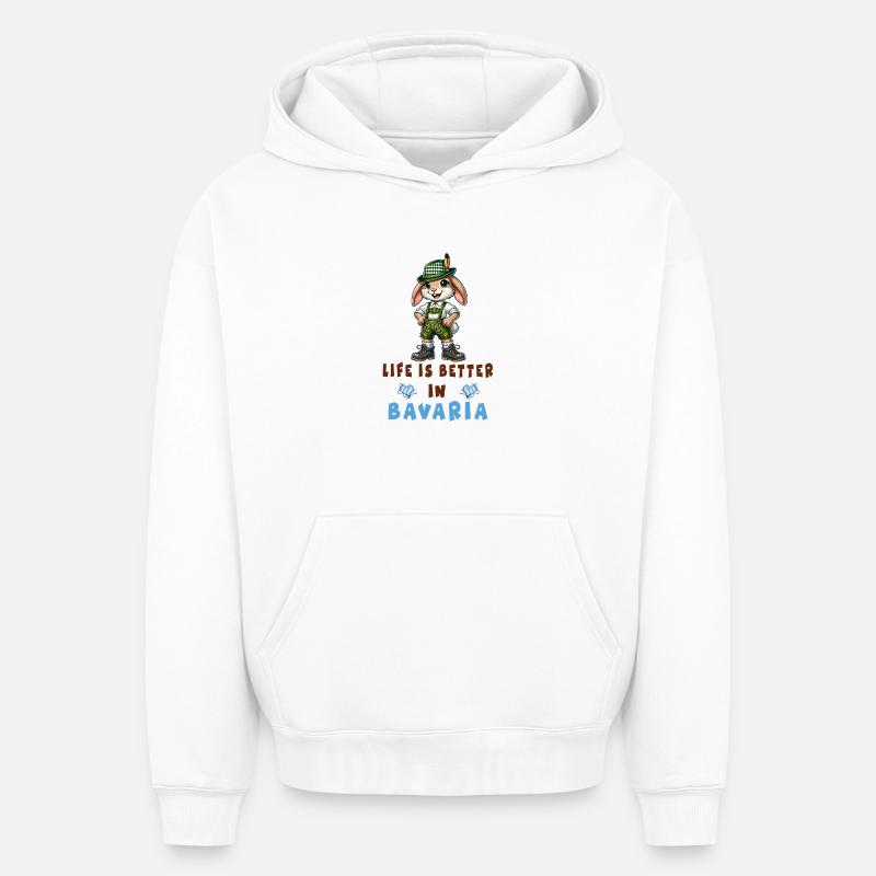 Lapin bavarois - Sweat à capuche unisexe oversize épais SPREAD - blanc