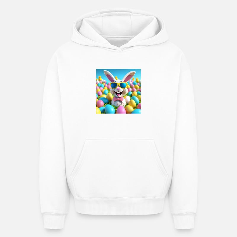 pâques, joyeuses pâques, easter - Sweat à capuche unisexe oversize épais SPREAD - blanc