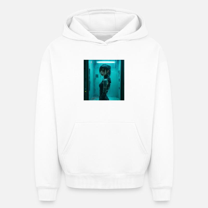 N-dless Nights : Isolation - Sweat à capuche unisexe oversize épais SPREAD - blanc