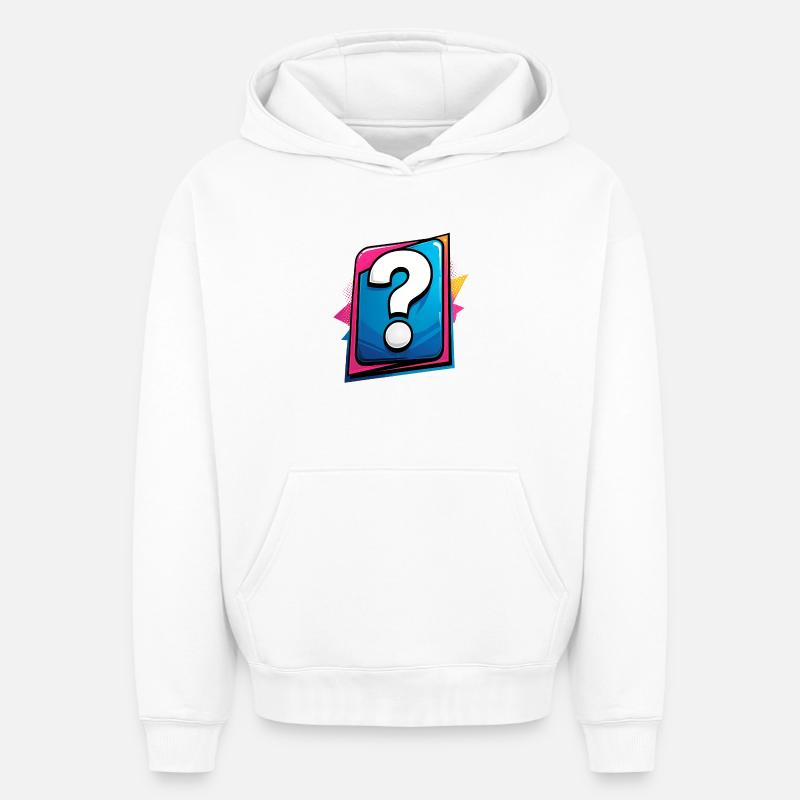 Point d’interrogation - Sweat à capuche unisexe oversize épais SPREAD - blanc