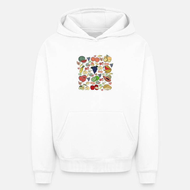 Fruits - Sweat à capuche unisexe oversize épais SPREAD - blanc