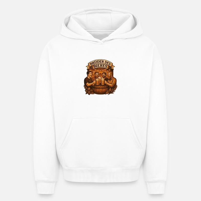 Amateurs de bière - Sweat à capuche unisexe oversize épais SPREAD - blanc