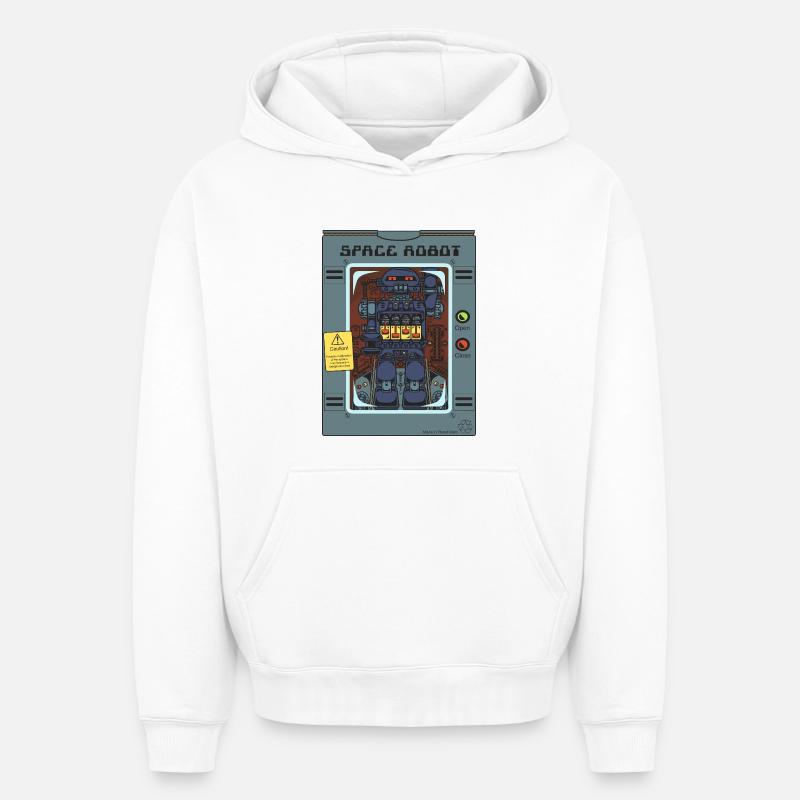 Robot spatial jouet. - Sweat à capuche unisexe oversize épais SPREAD - blanc