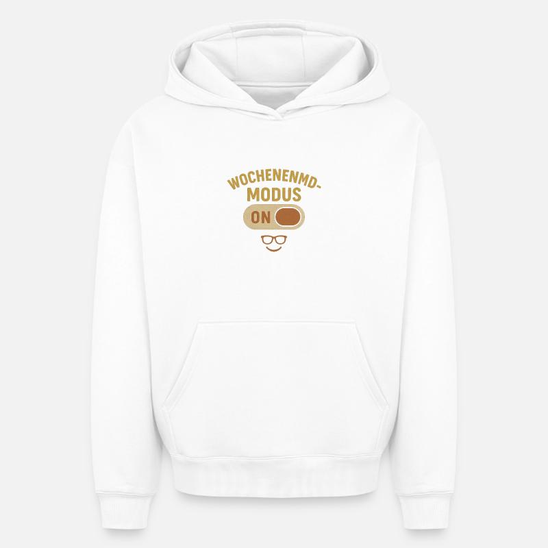 Wochennemodenswitch Humour Design - Sweat à capuche unisexe oversize épais SPREAD - blanc