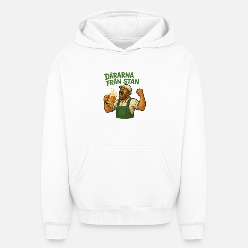 Les imbéciles de la ville - Sweat à capuche unisexe oversize épais SPREAD - blanc