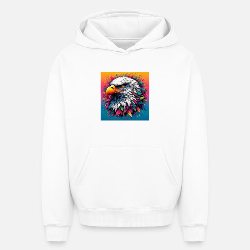 aigle - Sweat à capuche unisexe oversize épais SPREAD - blanc