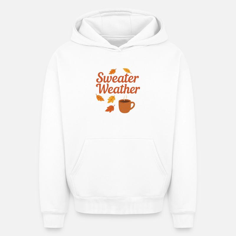 Météo du pull - Sweat à capuche unisexe oversize épais SPREAD - blanc