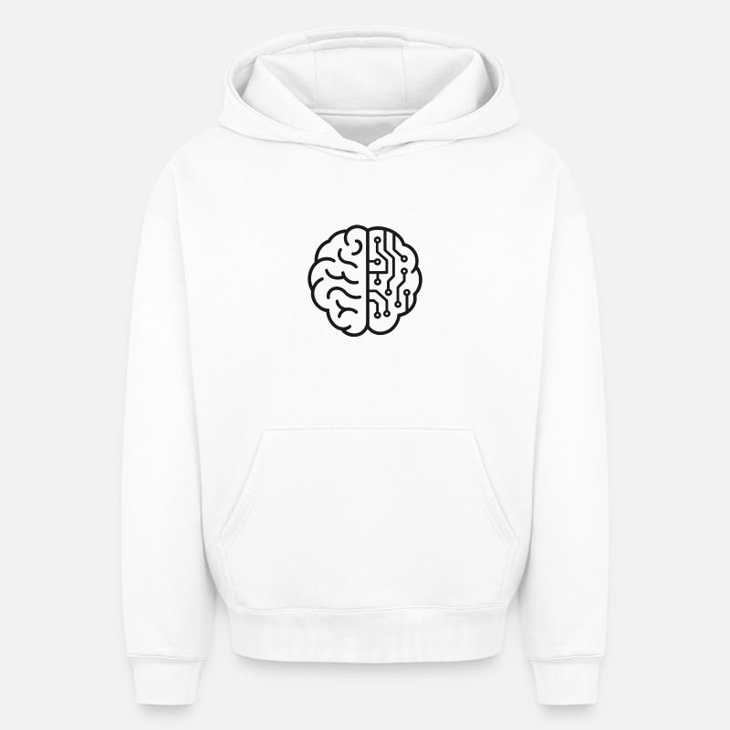 Conceptions cérébrales futuristes - Sweat à capuche unisexe oversize épais SPREAD - blanc